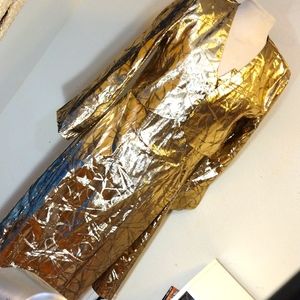 Flashing J gold rayon sleeveless dress and matching jacket